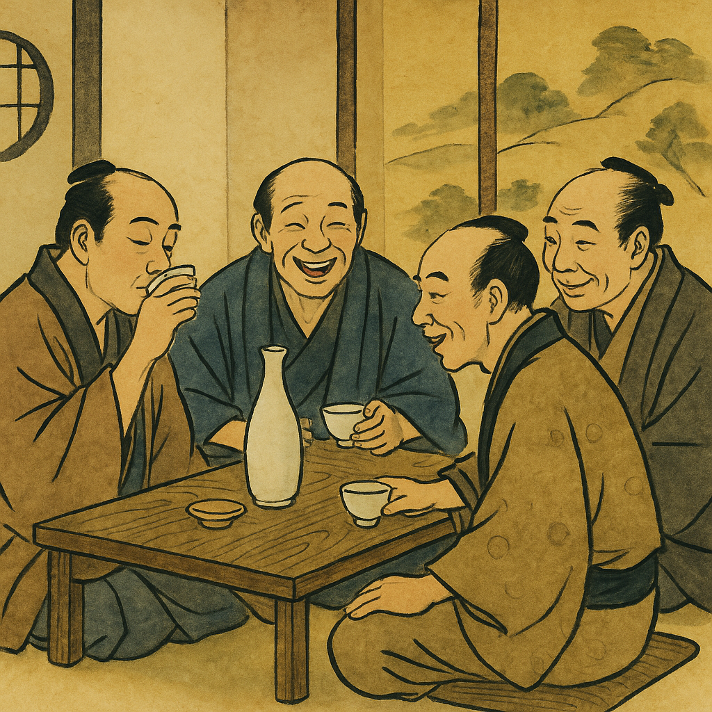 Edo merchants enjoying sake