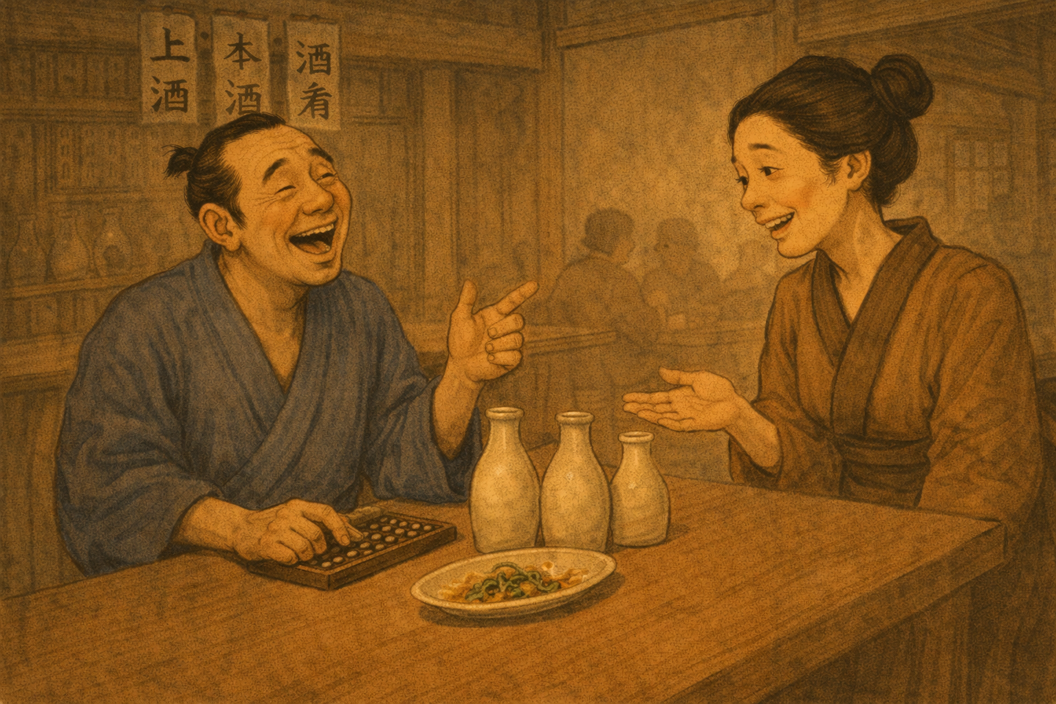 Lively izakaya with many customers