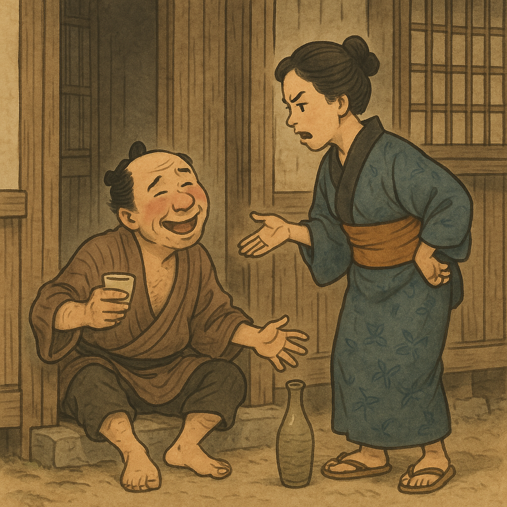 Husband and wife together after the quarrel